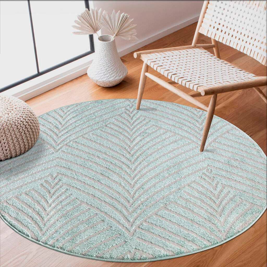 Carpet City Teppich »Friseé-Teppich FANCY 648«, rechteckig, 12 mm Höhe, Kurzflor,3D-Optik,Kreisförmiges Muster, Wohnzimmer,Schlafzimmer von Carpet City