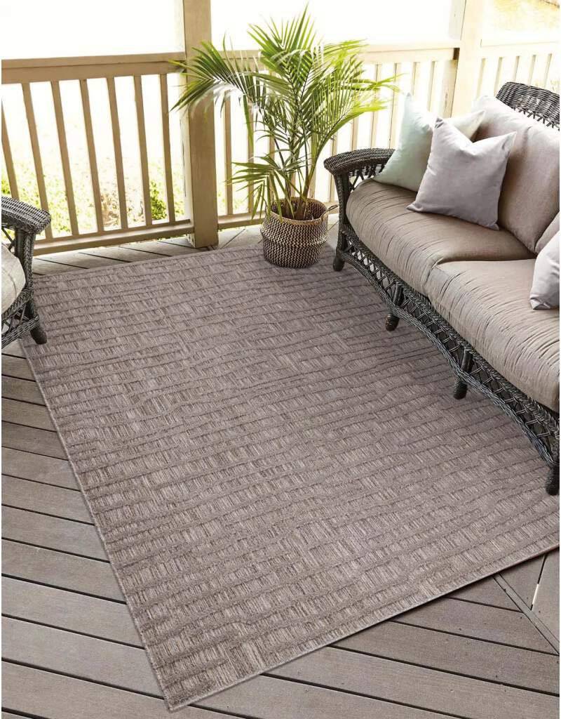 Carpet City Teppich »In-& Outdoorteppich Santorini 450, 3D-Effekt, Gestreift«, rechteckig, 5 mm Höhe, Wetterfest & UV-beständig für Terrasse, Balkon, Küche, Flur von Carpet City