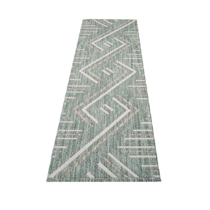 Carpet City Teppich »LINDO 7590«, rechteckig, 11 mm Höhe, Kurzflor, Hochtief-Muster/ 3D-Effekt, Fransen, Boho-Stil, Wohnzimmer von Carpet City