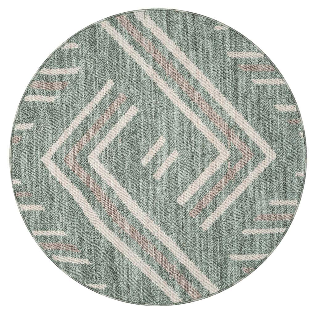 Carpet City Teppich »LINDO 7590«, rund, 11 mm Höhe, Kurzflor, Hochtief-Muster/ 3D-Effekt, Boho-Stil, Wohnzimmer von Carpet City