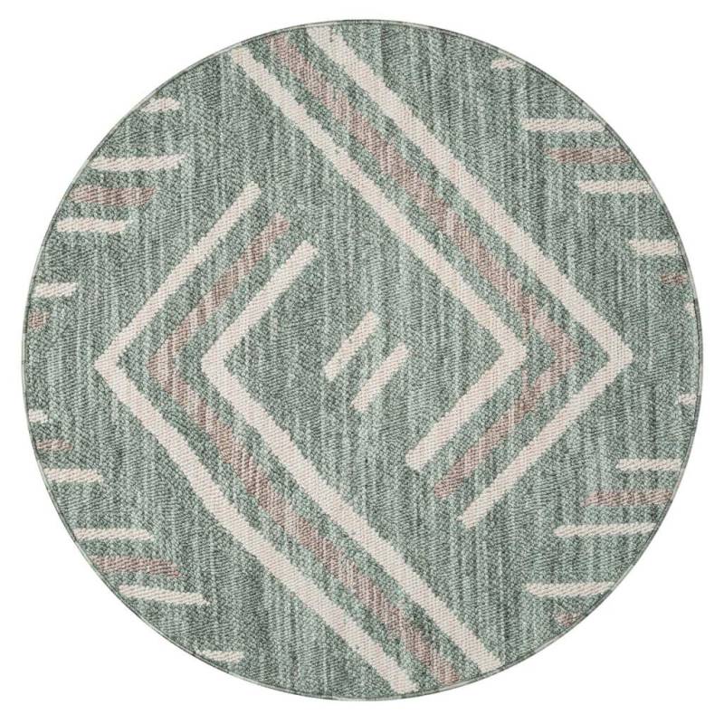 Carpet City Teppich »LINDO 7590«, rund, Kurzflor, Hochtief-Muster/ 3D-Effekt, Boho-Stil, Wohnzimmer von Carpet City