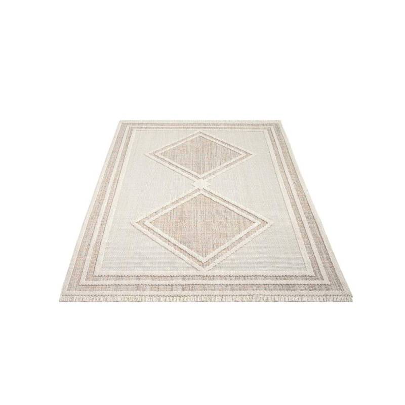 Carpet City Teppich »LINDO 8853«, rechteckig, Kurzflor, Hochtief-Muster/ 3D-Effekt, Fransen, Boho-Stil, Wohnzimmer von Carpet City