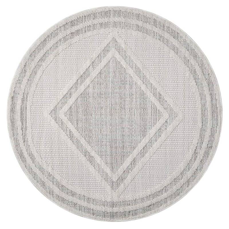 Carpet City Teppich »LINDO 8853«, rund, 11 mm Höhe, Kurzflor, Hochtief-Muster/ 3D-Effekt, Boho-Stil, Wohnzimmer von Carpet City