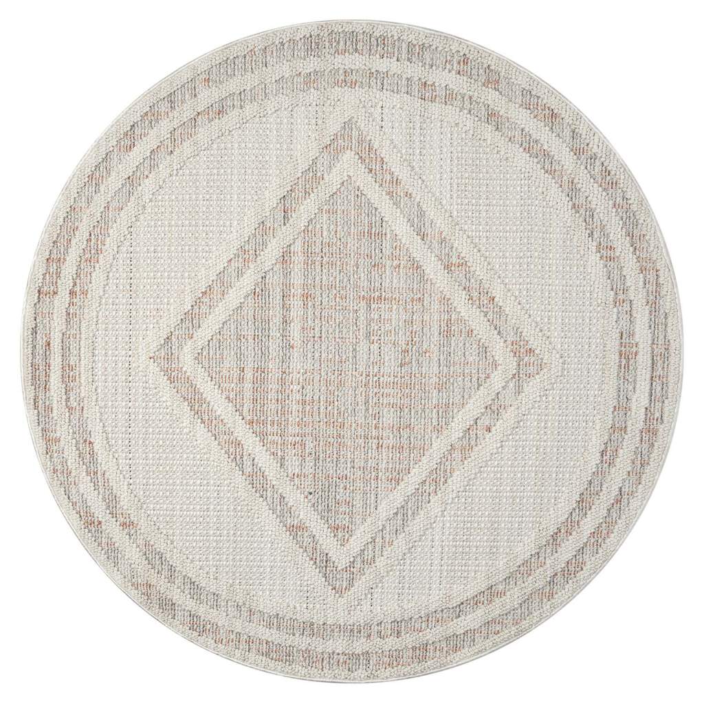 Carpet City Teppich »LINDO 8853«, rund, Kurzflor, Hochtief-Muster/ 3D-Effekt, Boho-Stil, Wohnzimmer von Carpet City