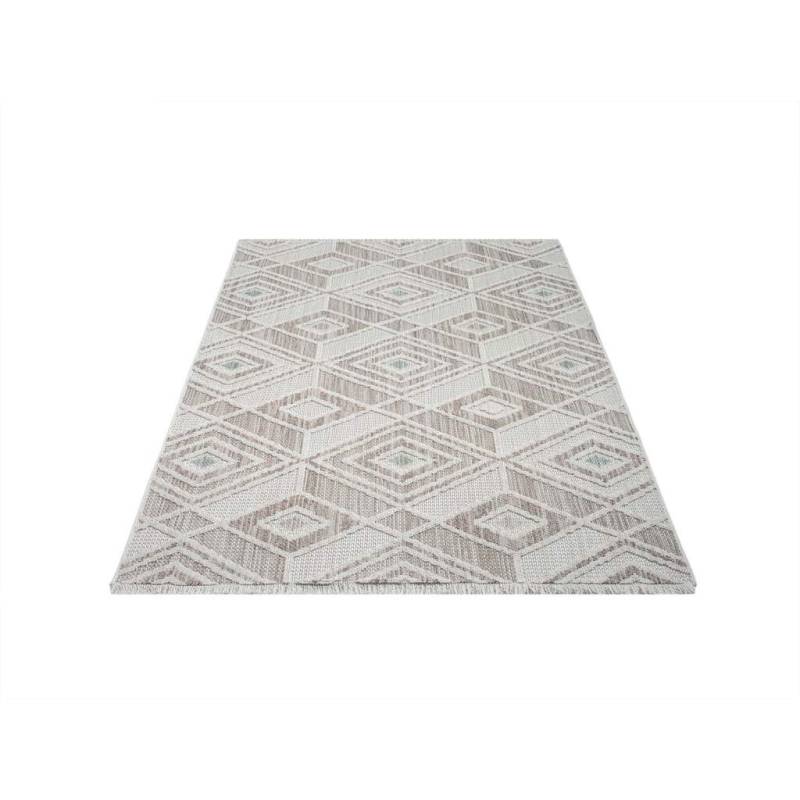 Carpet City Teppich »LINDO 8875«, rechteckig, Kurzflor, Hochtief-Muster/ 3D-Effekt, Fransen, Boho-Stil, Wohnzimmer von Carpet City