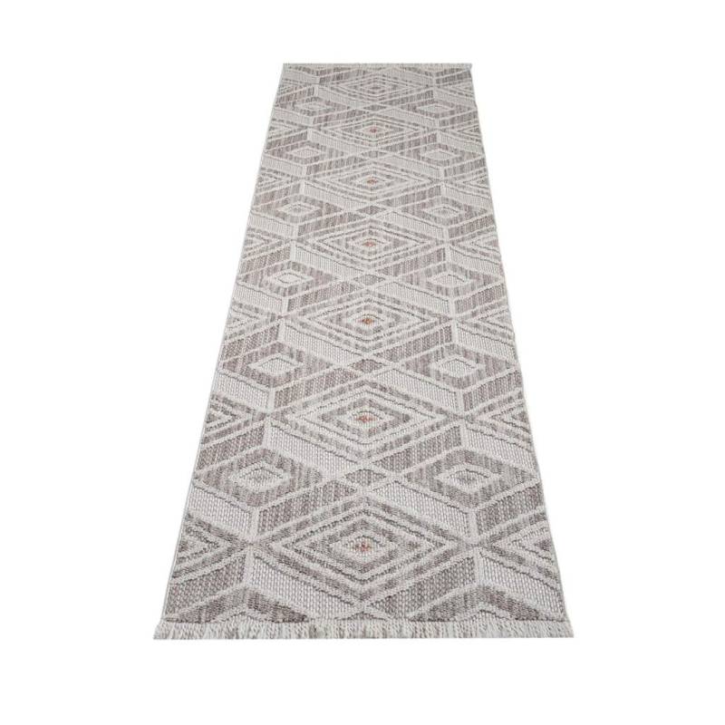 Carpet City Teppich »LINDO 8875«, rechteckig, Kurzflor, Hochtief-Muster/ 3D-Effekt, Fransen, Boho-Stil, Wohnzimmer von Carpet City