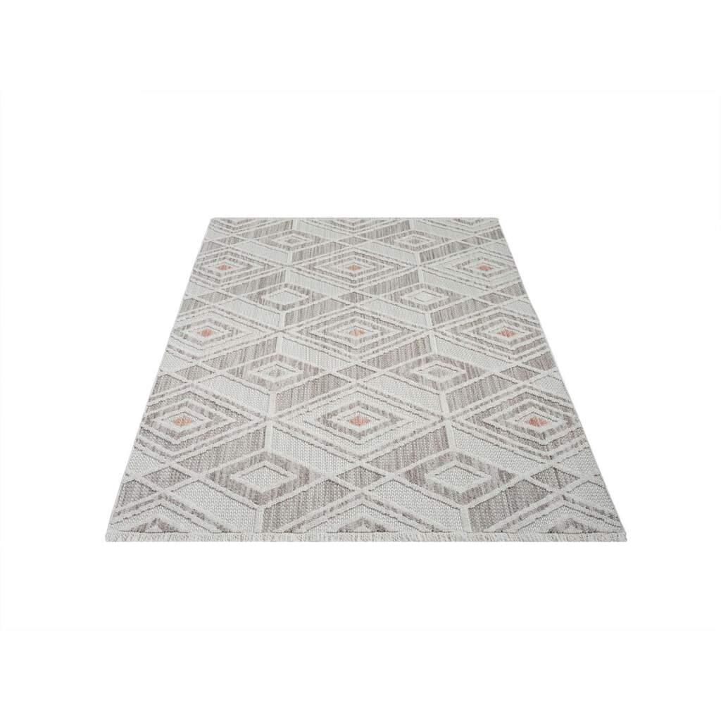 Carpet City Teppich »LINDO 8875«, rechteckig, Kurzflor, Hochtief-Muster/ 3D-Effekt, Fransen, Boho-Stil, Wohnzimmer von Carpet City