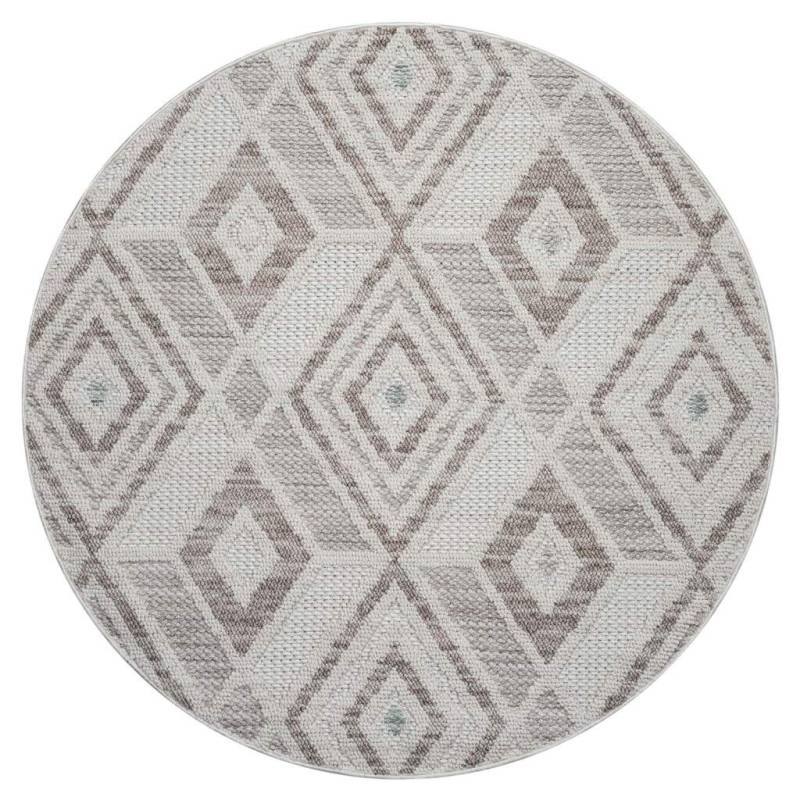 Carpet City Teppich »LINDO 8875«, rund, 11 mm Höhe, Kurzflor, Hochtief-Muster/ 3D-Effekt, Boho-Stil, Wohnzimmer von Carpet City