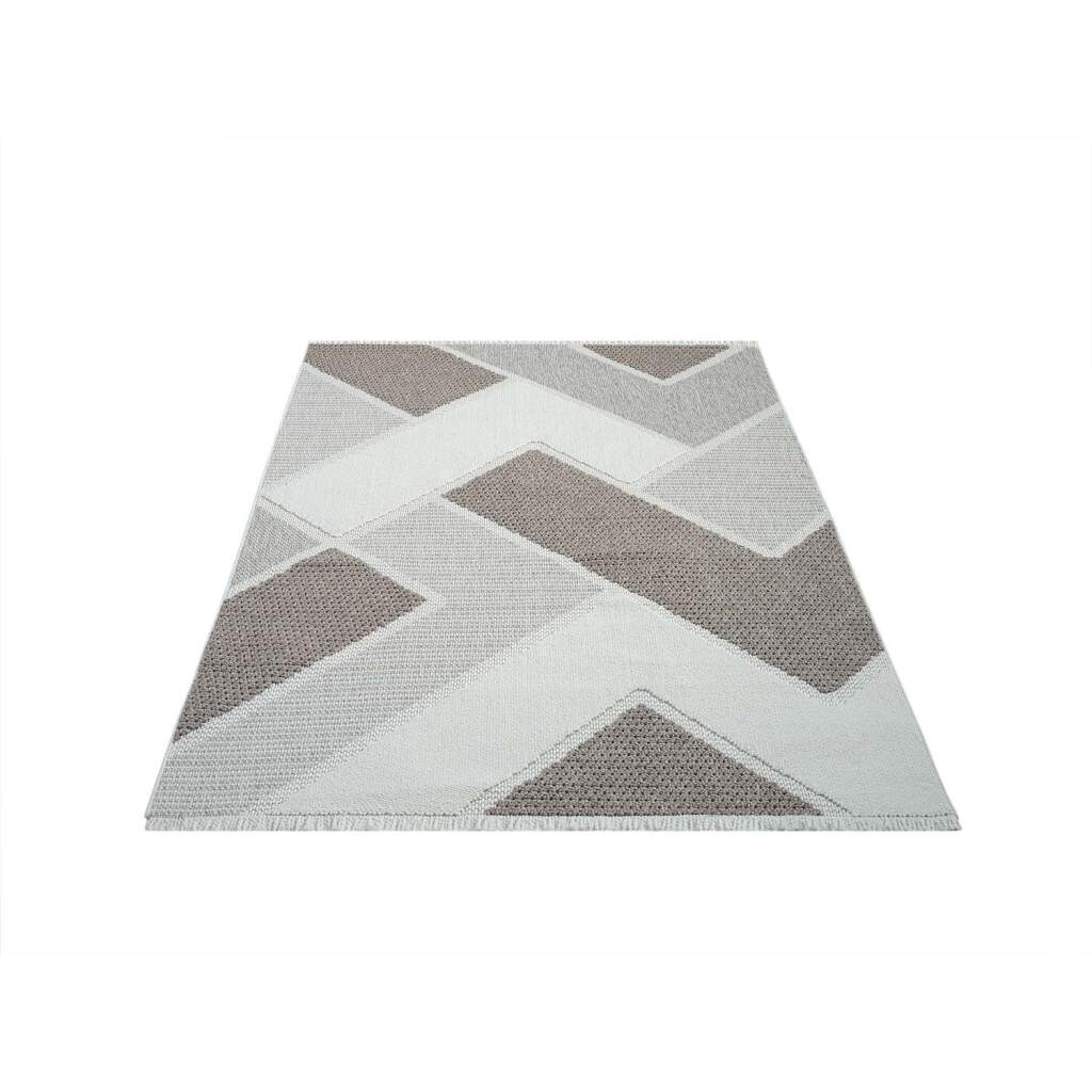Carpet City Teppich »LINDO 8877«, rechteckig, Kurzflor, Hochtief-Muster/ 3D-Effekt, Fransen, Boho-Stil, Wohnzimmer von Carpet City