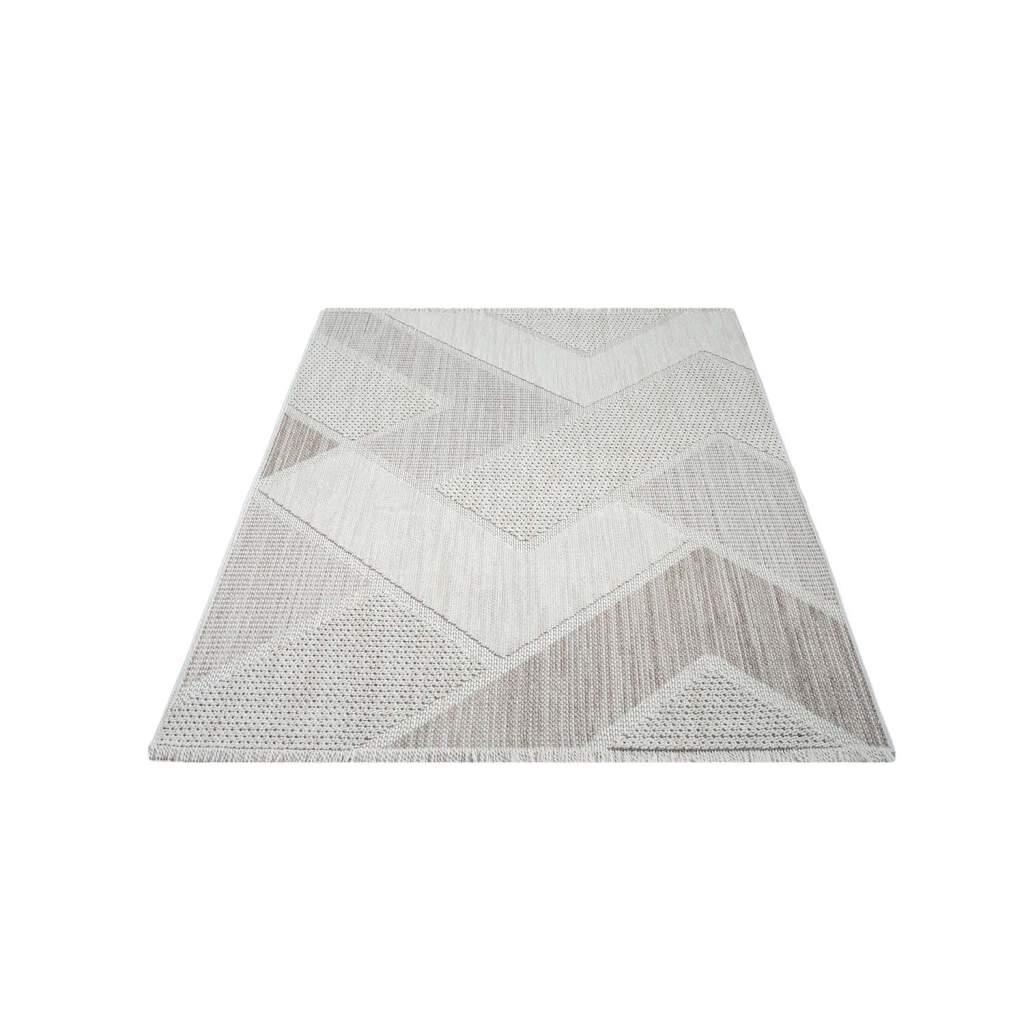 Carpet City Teppich »LINDO 8877«, rechteckig, 11 mm Höhe, Kurzflor, Hochtief-Muster/ 3D-Effekt, Fransen, Boho-Stil, Wohnzimmer von Carpet City