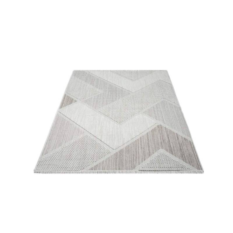 Carpet City Teppich »LINDO 8877«, rechteckig, Kurzflor, Hochtief-Muster/ 3D-Effekt, Fransen, Boho-Stil, Wohnzimmer von Carpet City