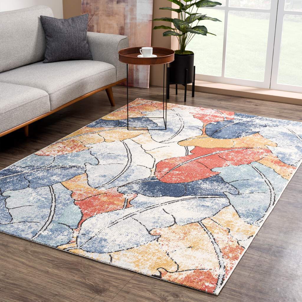Carpet City Teppich »Mista 2553«, rechteckig, Kurzflor, Floral, Multicolor, Weich von Carpet City