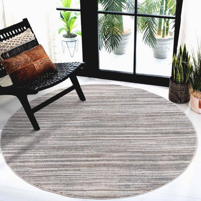 Carpet City Teppich »Moda«, rund, 11 mm Höhe, Kurzflor, Streifen-Muster, Weicher Flor von Carpet City