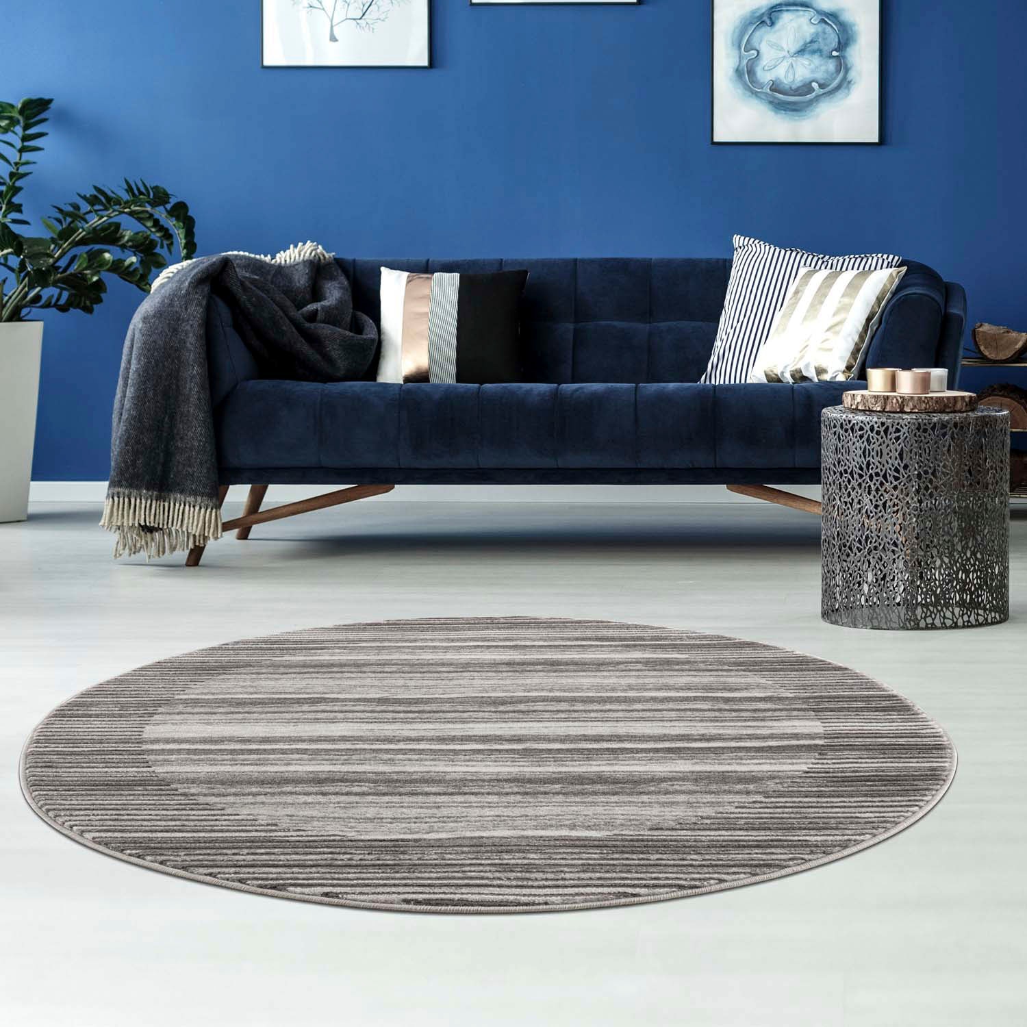 Carpet City Teppich »Noa 9301«, rund, 11 mm Höhe, Kurzflor, Modern, Weicher For, Pflegeleicht von Carpet City