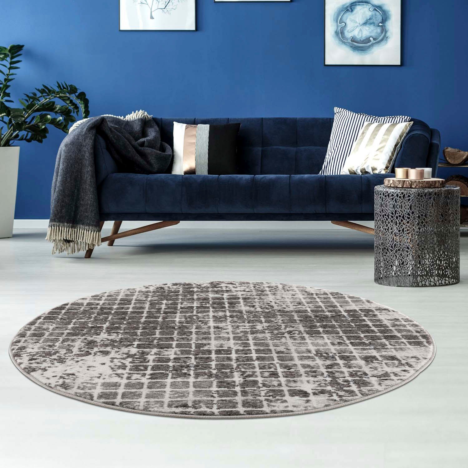 Carpet City Teppich »Noa 9328«, rund, 11 mm Höhe, Kurzflor, Modern, Weicher For, Pflegeleicht von Carpet City