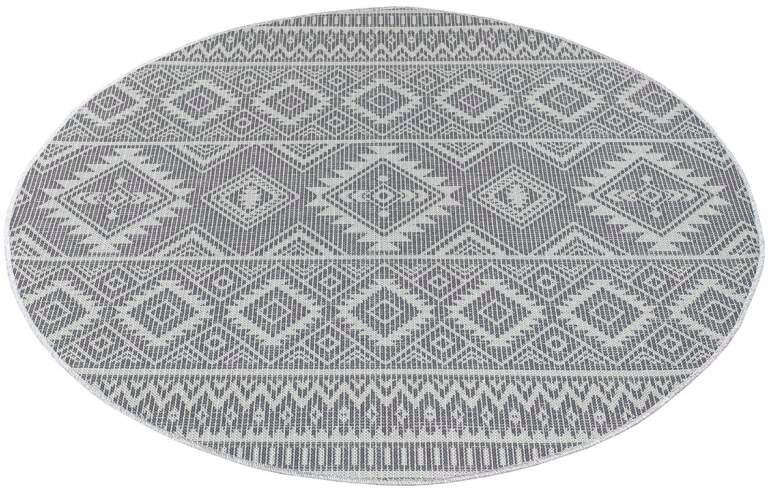 Carpet City Teppich »Palm«, rund, Wetterfest & UV-beständig, für Balkon, Terrasse, Küche, flach gewebt von Carpet City