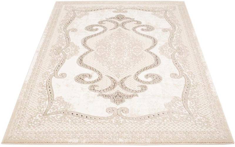 Carpet City Teppich »Platin 7741«, rechteckig, 11 mm Höhe, Kurzflor, Ornamente, Glänzend durch Polyester von Carpet City