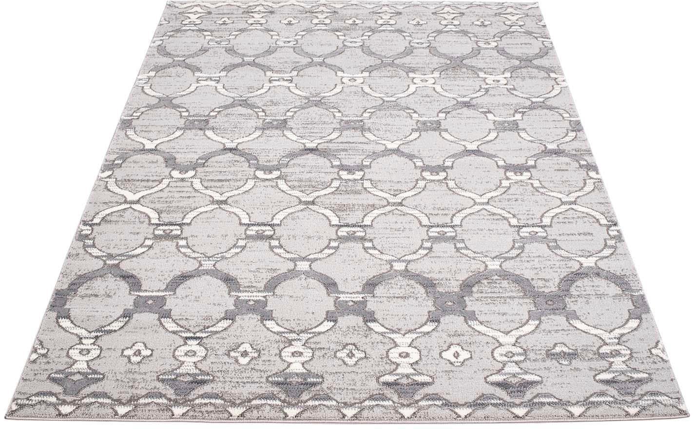 Carpet City Teppich »Platin 7885«, rechteckig, 11 mm Höhe, Kurzflor, Marokkanisch, Glänzend durch Polyester von Carpet City