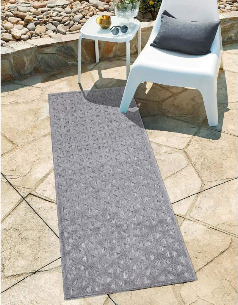 Carpet City Teppich »In-& Outdoorteppich Santorini 446, 3D-Effekt, Geo-Muster«, rechteckig, 5 mm Höhe, Wetterfest & UV-beständig für Terrasse, Balkon, Küche, Flur von Carpet City