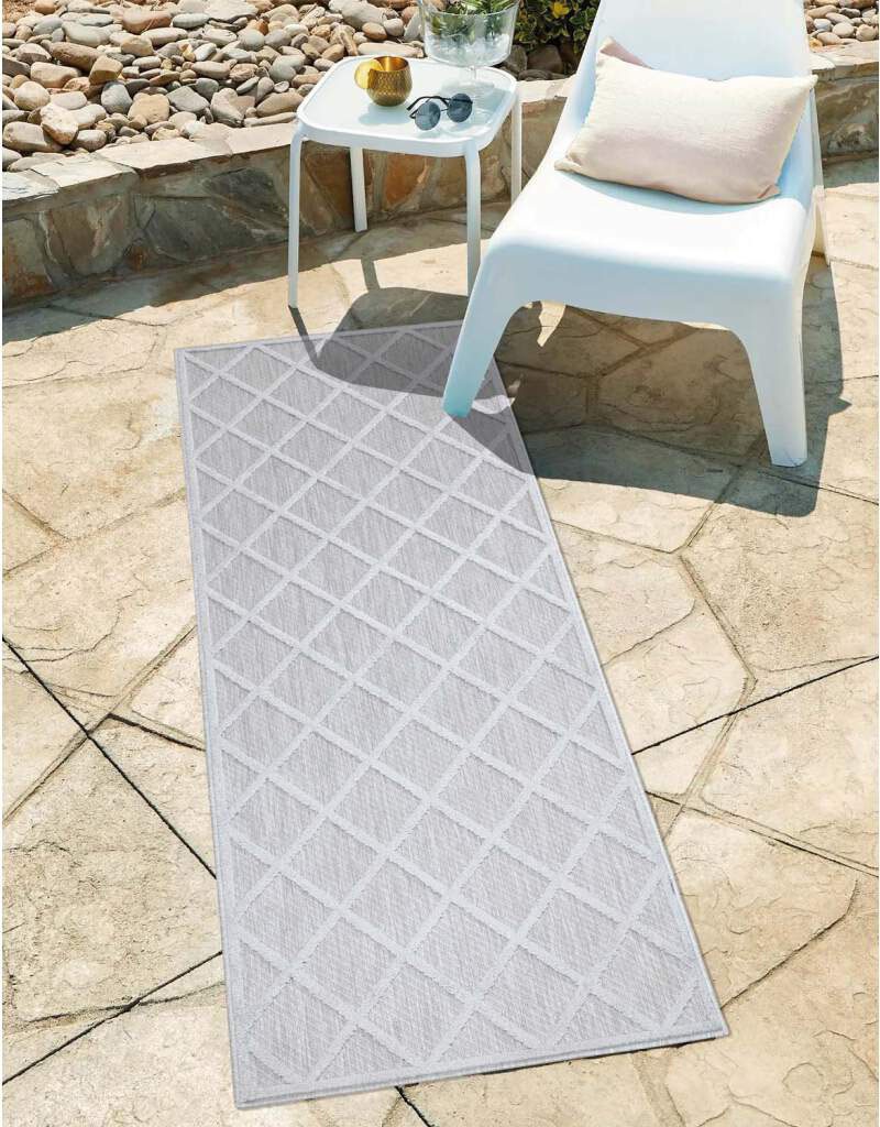 Carpet City Teppich »In-& Outdoorteppich Santorini 457, 3D-Effekt, Raute-Look«, rechteckig, 5 mm Höhe, Wetterfest & UV-beständig für Terrasse, Balkon, Küche, Flur von Carpet City