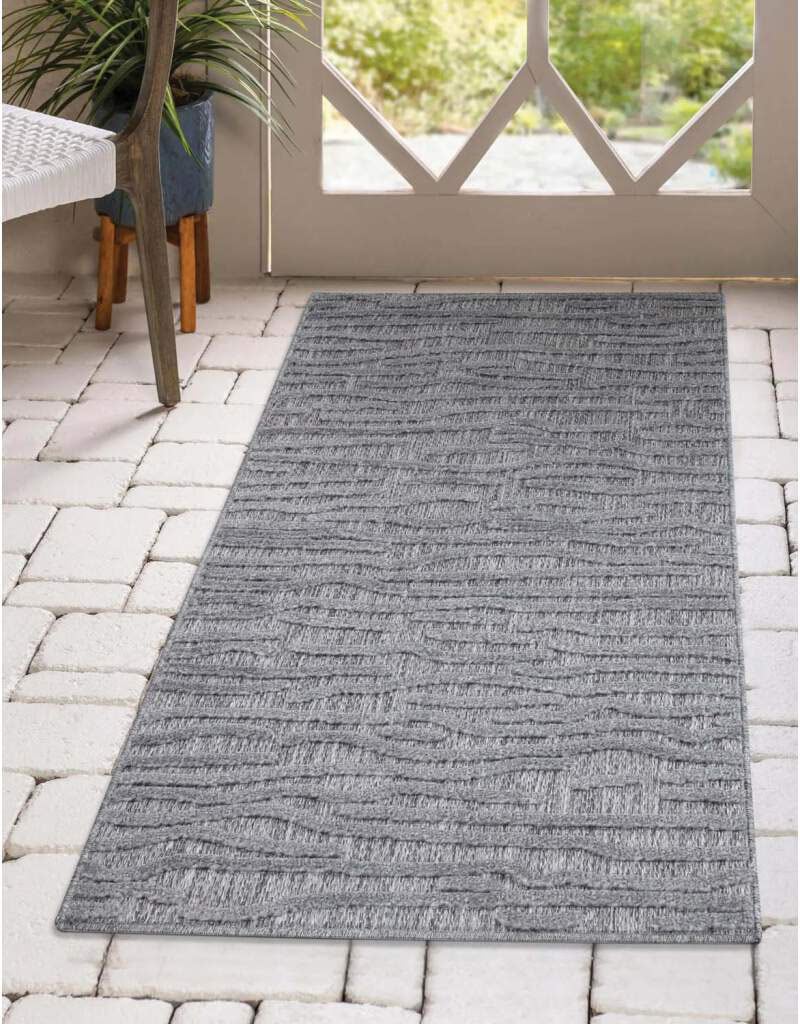 Carpet City Teppich »In-& Outdoorteppich Santorini 450, 3D-Effekt, Gestreift«, rechteckig, 5 mm Höhe, Wetterfest & UV-beständig für Terrasse, Balkon, Küche, Flur von Carpet City