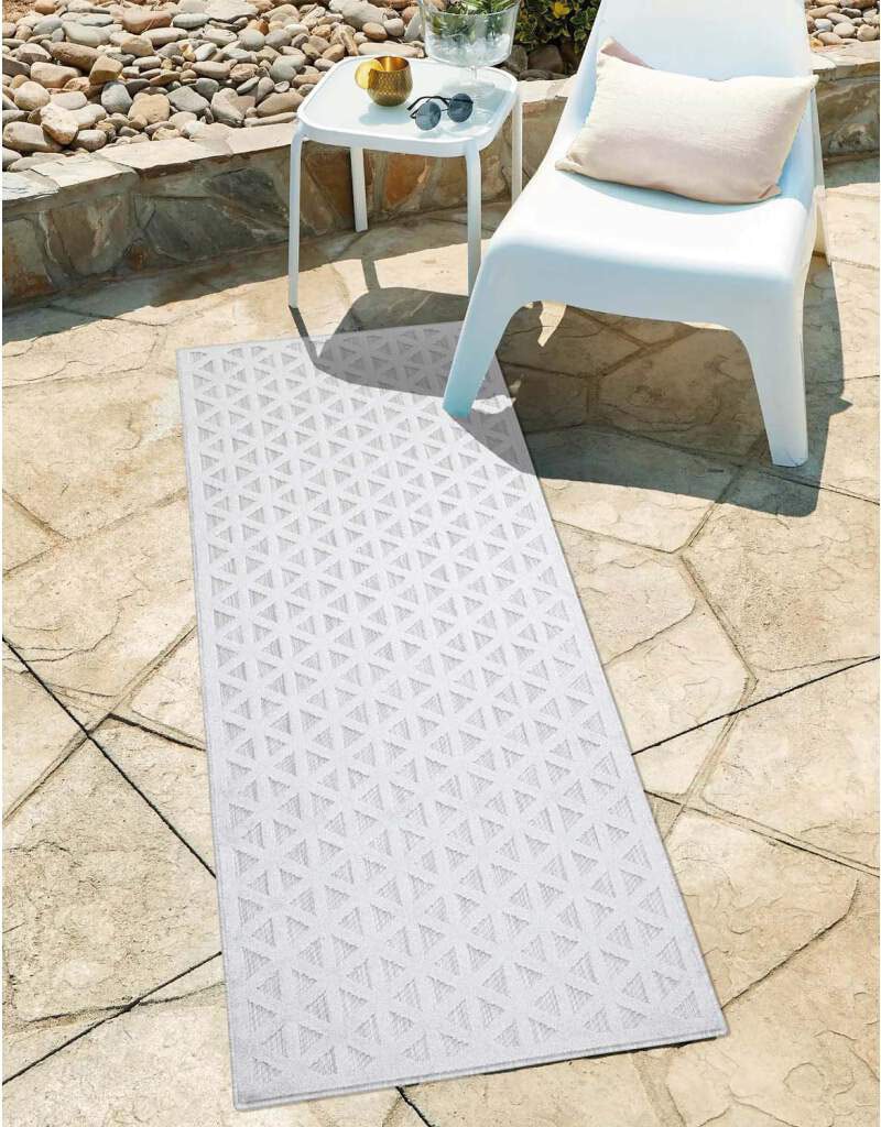 Carpet City Teppich »In-& Outdoorteppich Santorini 446, 3D-Effekt, Geo-Muster«, rechteckig, 5 mm Höhe, Wetterfest & UV-beständig für Terrasse, Balkon, Küche, Flur von Carpet City