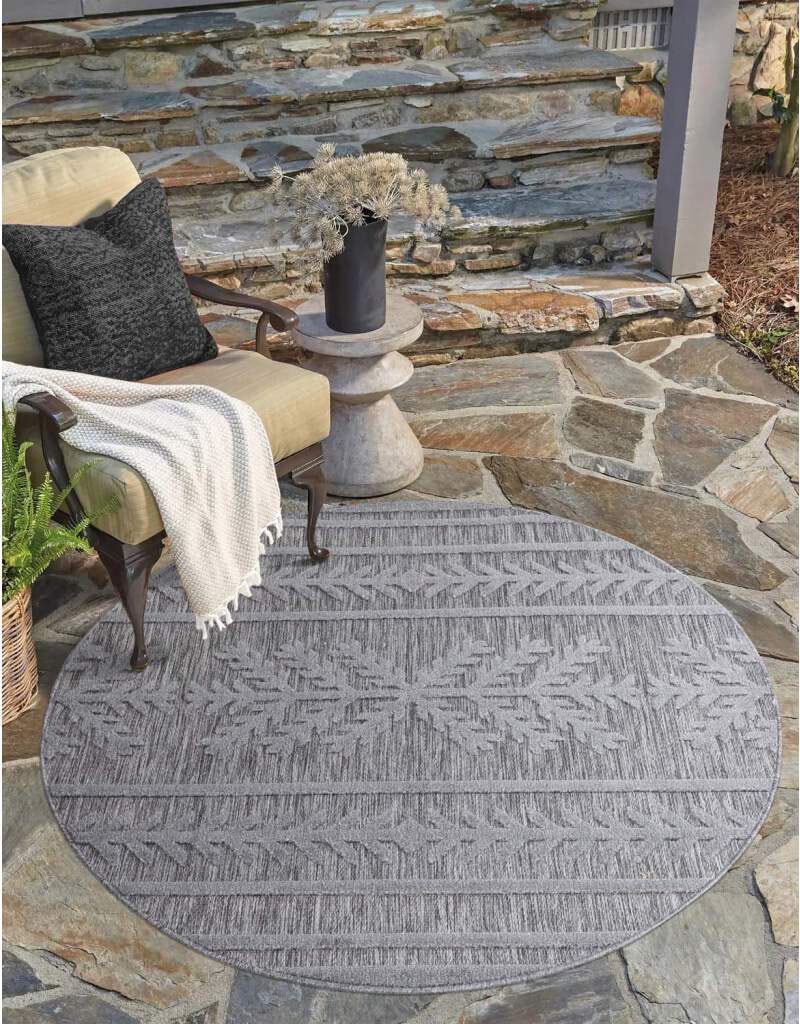 Carpet City Teppich »In-& Outdoorteppich Santorini 411, 3D-Effekt, Boho-Optik«, rund, 5 mm Höhe, Wetterfest & UV-beständig für Terrasse, Balkon, Küche, Flur von Carpet City