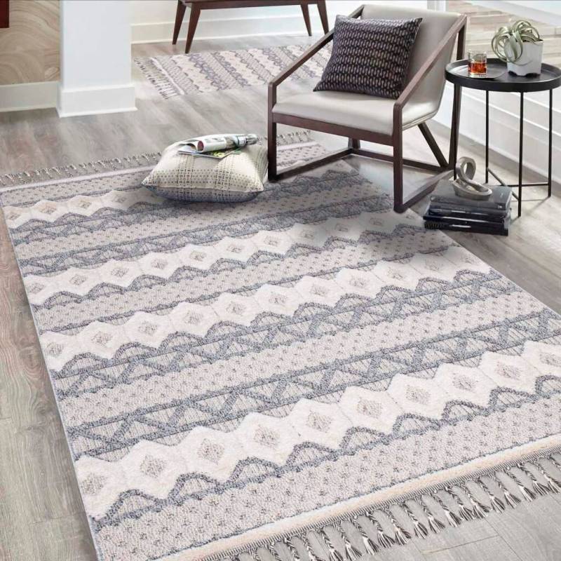 Carpet City Teppich »Valencia 728«, rechteckig, Boho-Stil, 3D-Effekt, mit Fransen, Sisal von Carpet City