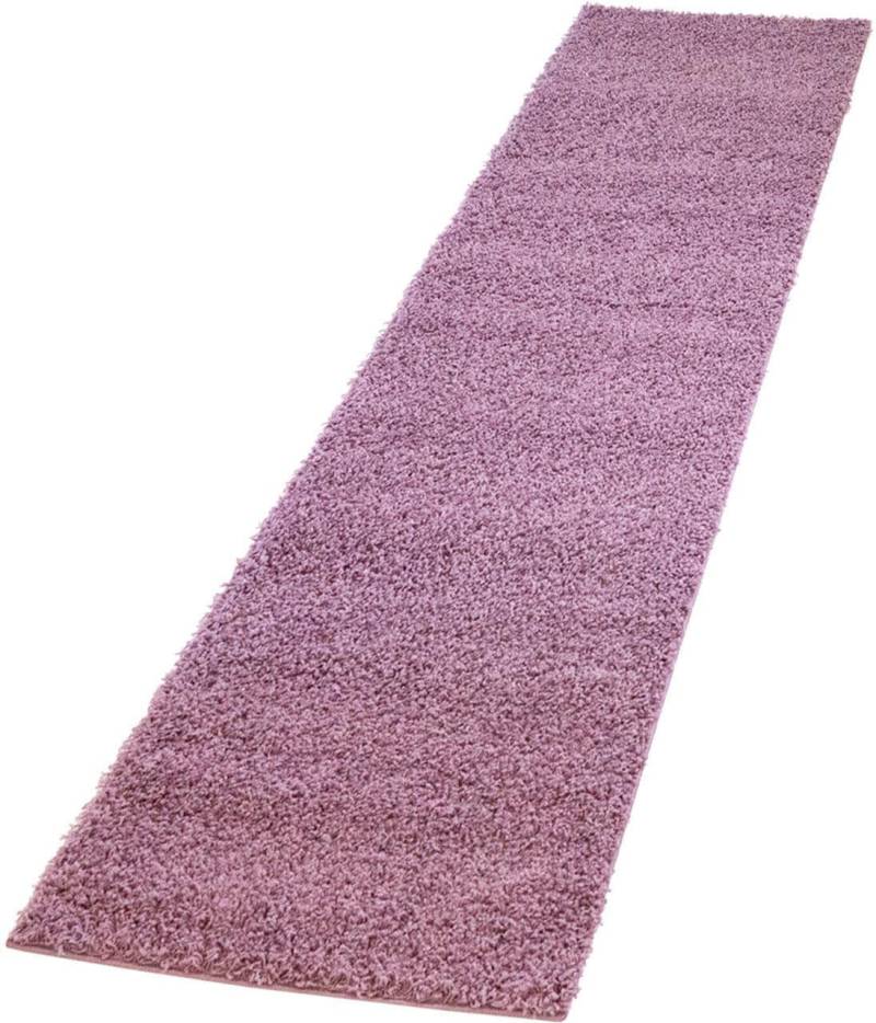 Carpet City Hochflor-Läufer »Pastell Shaggy300«, rechteckig, 30 mm Höhe, Shaggy Hochflor Teppich, Uni Farben, Weich, ideal für Flur & Diele von Carpet City