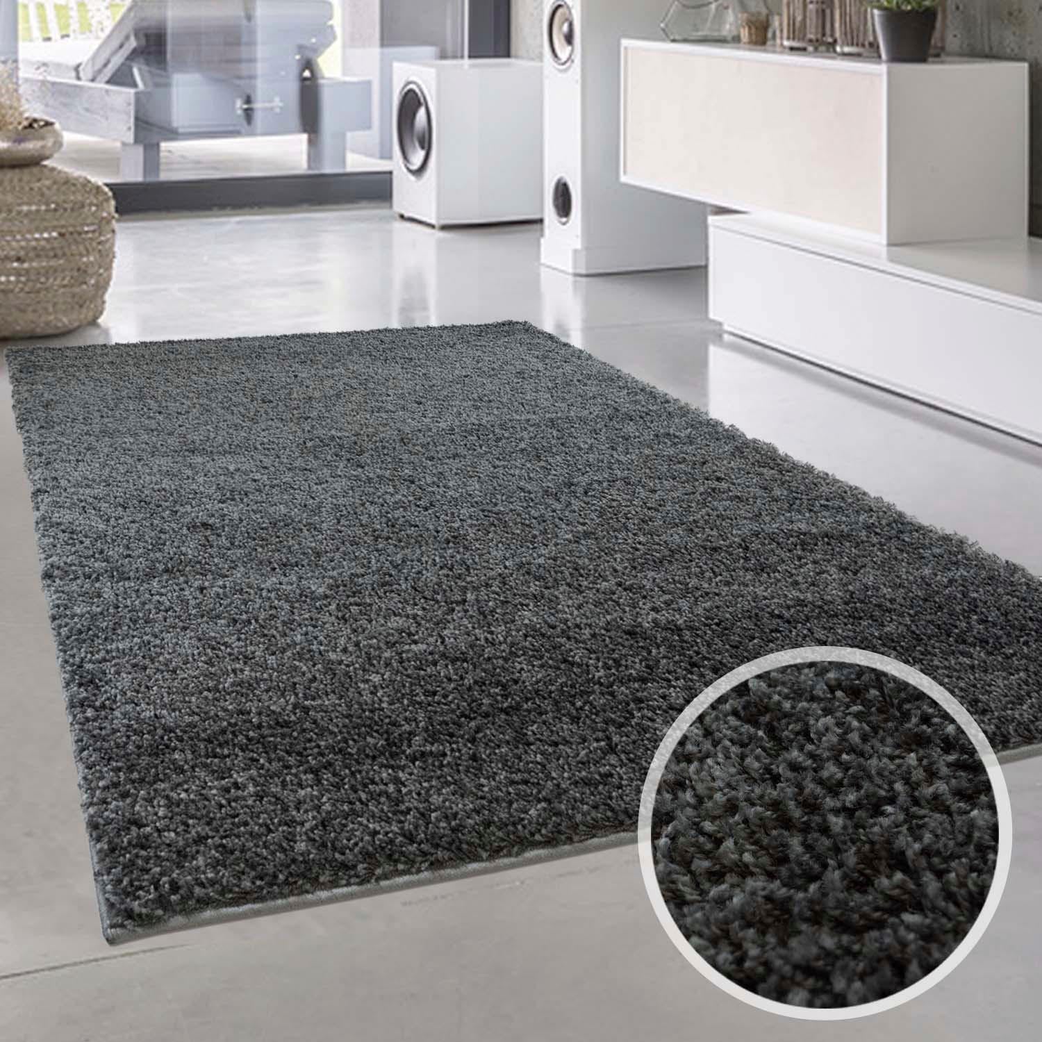 Carpet City Hochflor-Teppich »Shaggi uni 500«, rechteckig, Shaggy-Teppich, Uni Farben, Langflor, Weich von Carpet City