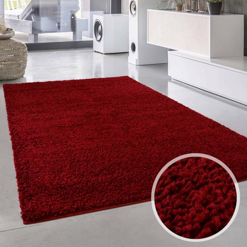 Carpet City Hochflor-Teppich »Shaggi uni 500«, rechteckig, 30 mm Höhe, Shaggy-Teppich, Uni Farben, Langflor, Weich von Carpet City