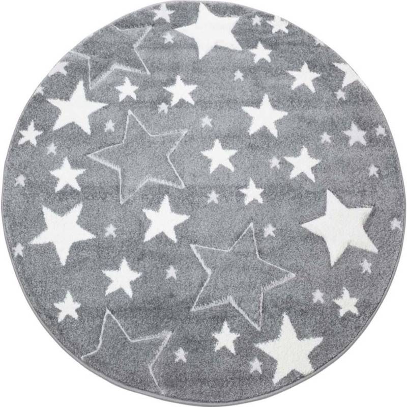 Carpet City Kinderteppich »Bueno Kids 1325«, rund, 13 mm Höhe, Sternen-Teppich, 3D-Effekt, Weicher Flor, Pflegeleicht, Kinderzimmer von Carpet City