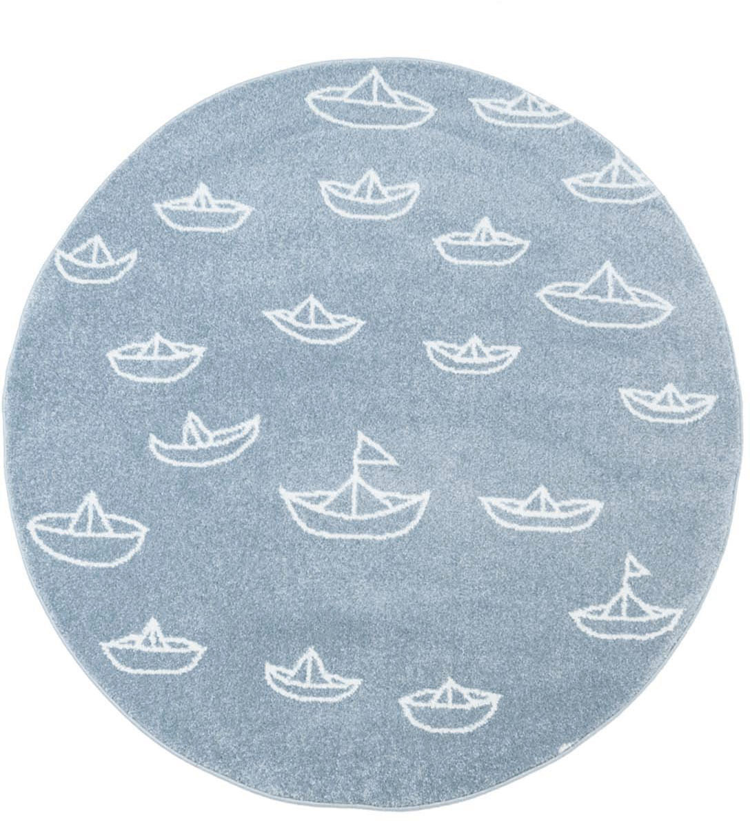 Carpet City Kinderteppich »Bueno Kids 1457«, rund, Spielteppich, Segelboote, Weicher Flor, Pflegeleicht, Kinderzimmer von Carpet City