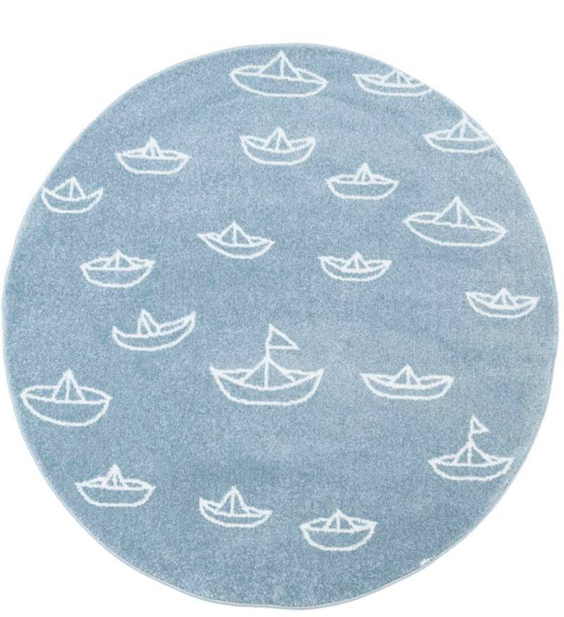 Carpet City Kinderteppich »Bueno Kids 1457«, rund, Spielteppich, Segelboote, Weicher Flor, Pflegeleicht, Kinderzimmer von Carpet City