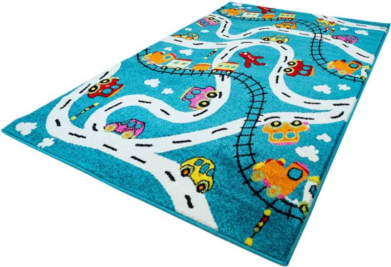 Carpet City Kinderteppich »Moda Kids 1511«, rechteckig, 11 mm Höhe, Kinder Strassen-Spiel-Teppich, Kurzflor von Carpet City