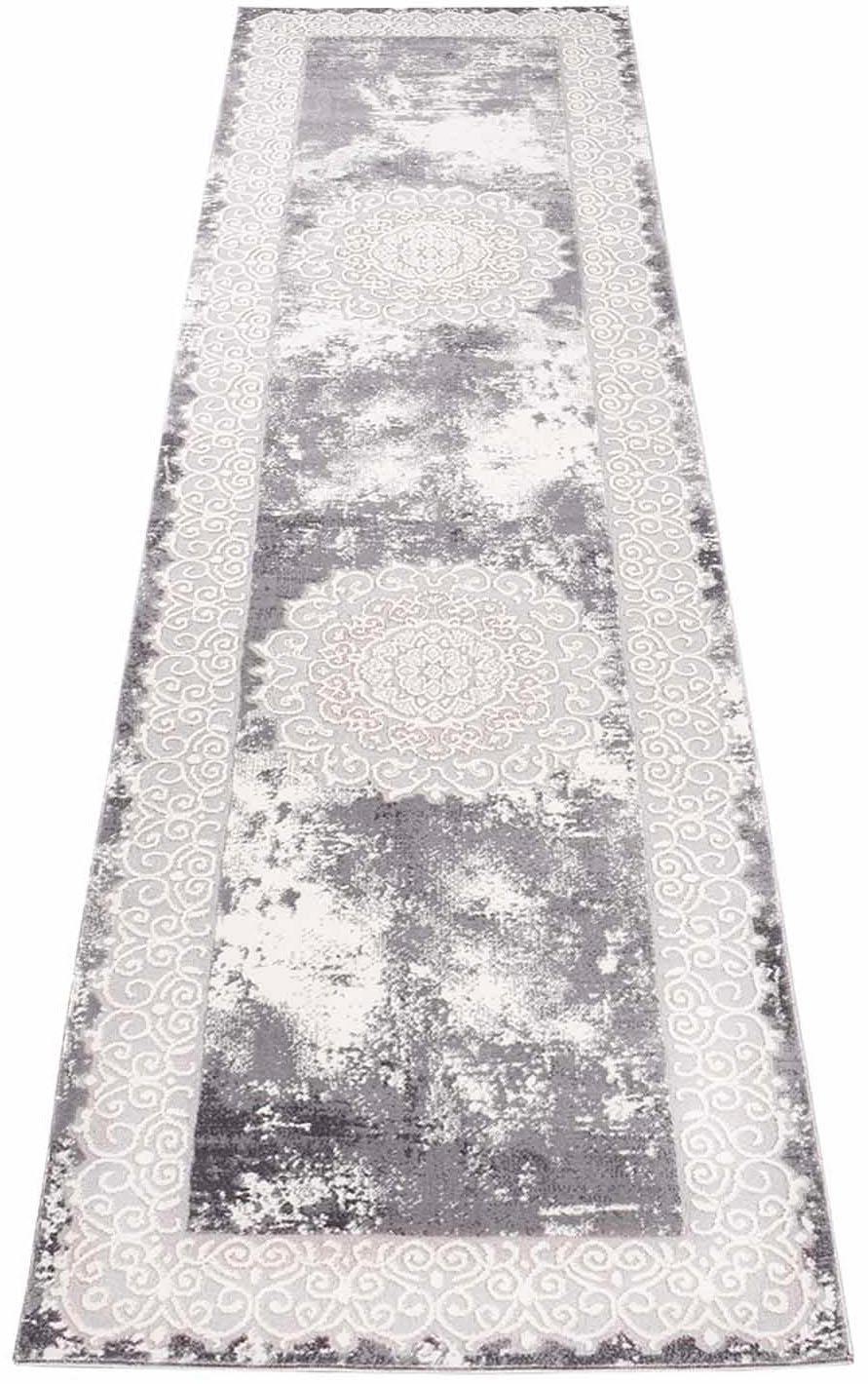 Carpet City Läufer »Platin 8058«, rechteckig, Kurzflor, Bordüre, Glänzend durch Polyester, ideal für Flur & Diele von Carpet City