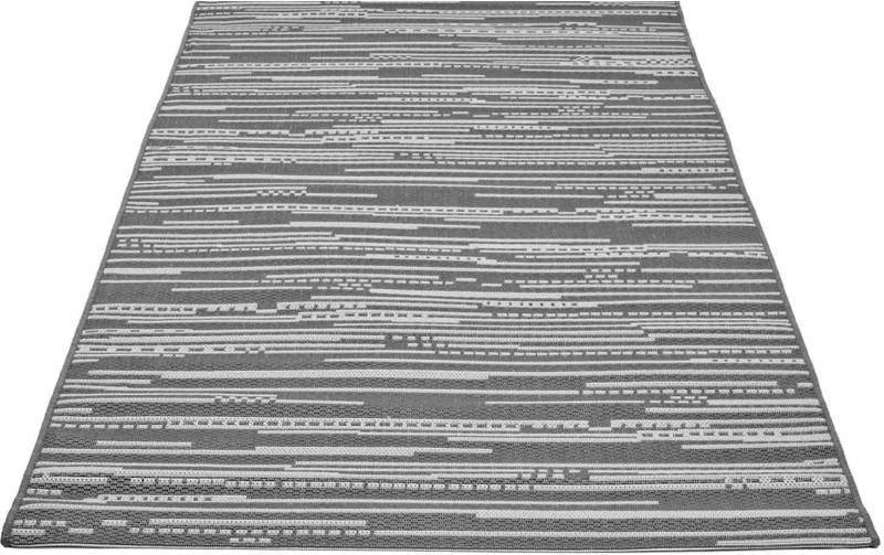 Carpet City Teppich »Sun 600«, rechteckig, 5 mm Höhe, In/- Outdoor geeignet, Streifen-Optik, Wohnzimmer, Balkon, Terrasse von Carpet City