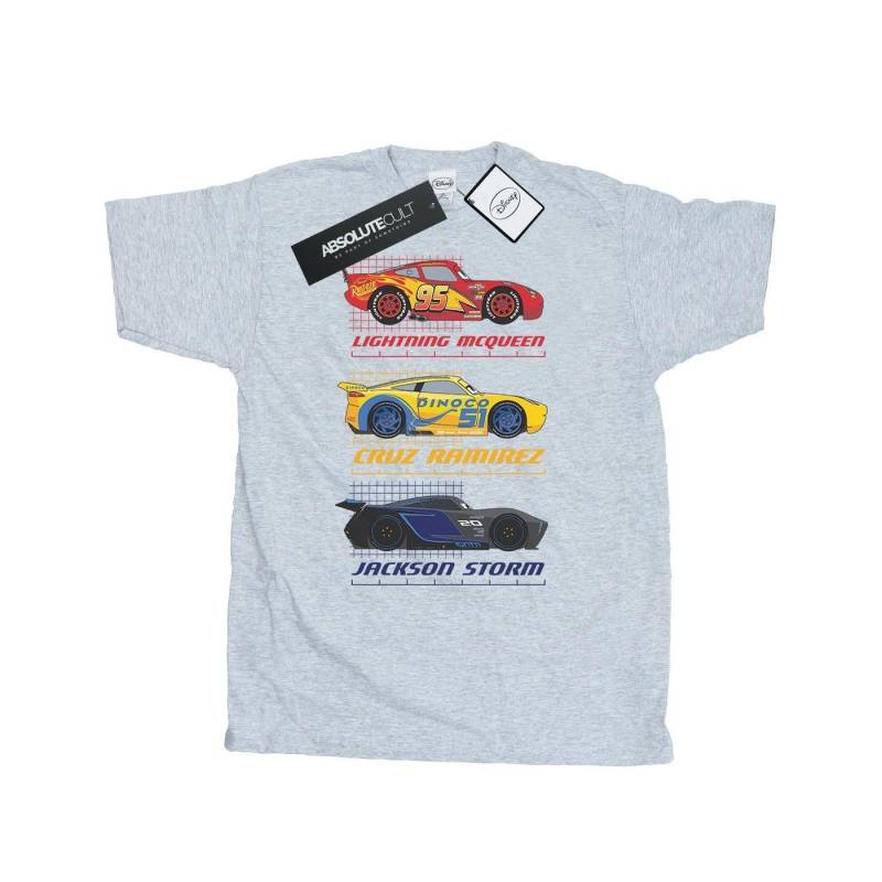 Cars - Racer Profile TShirt, für Herren, Grau, Größe XL von Cars