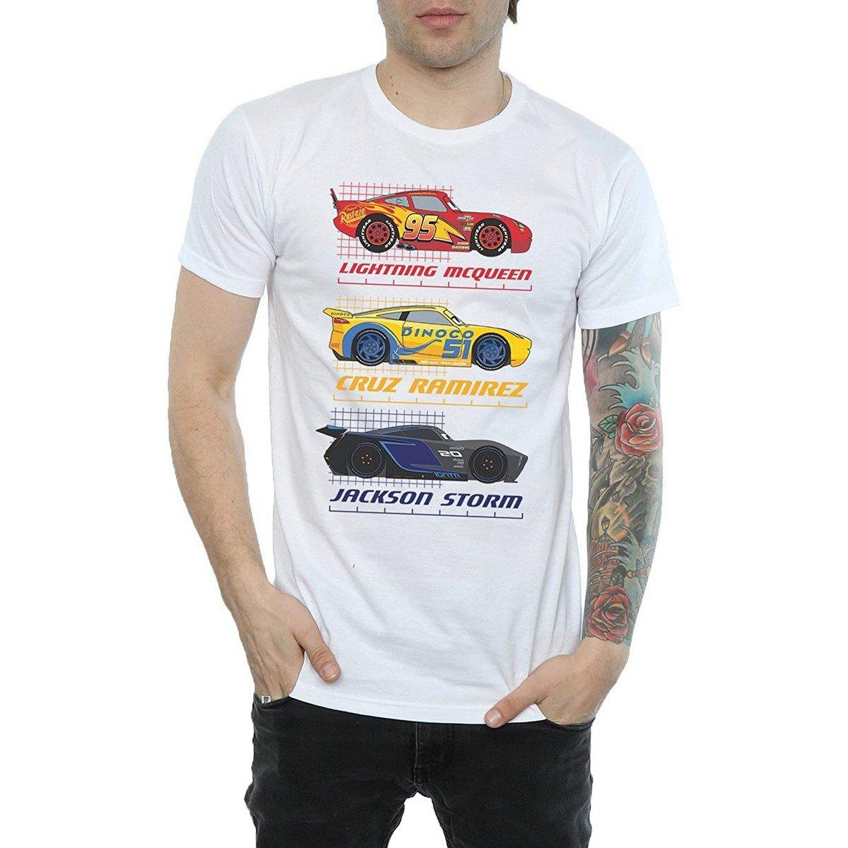 Cars - Racer Profile TShirt, für Herren, Weiss, Größe 3XL von Cars