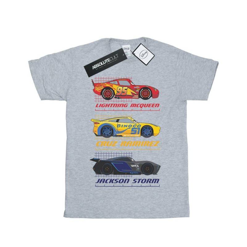 Racer Profile Tshirt Mädchen Grau 116 von Cars