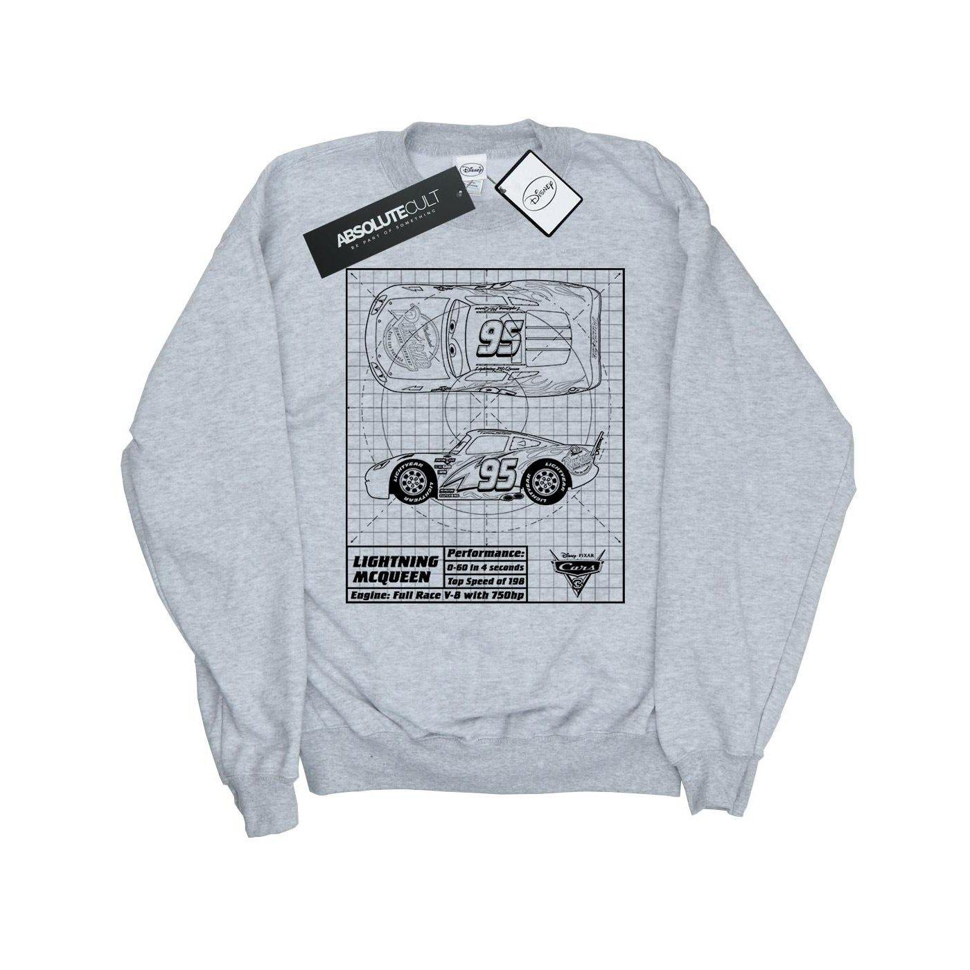 Cars - Sweatshirt, 116, Grau von Cars