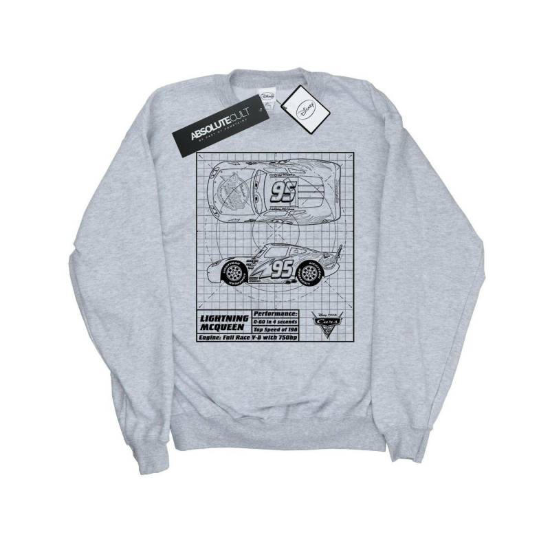 Cars - Sweatshirt, 128, Grau von Cars