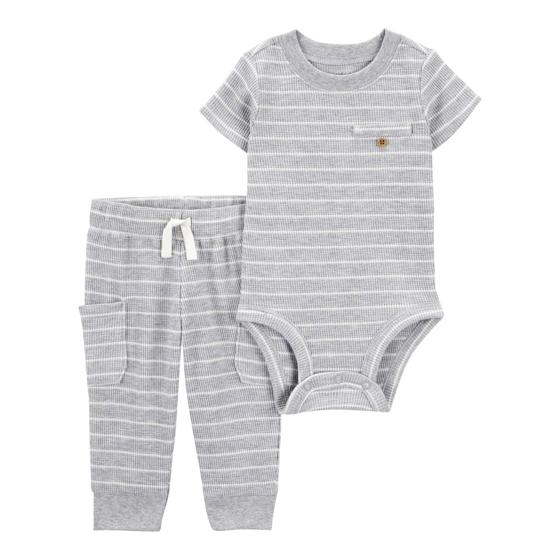2-tlg. Set Body kurzarm und Jogginghose Ringel Waffelpiqué 2-tlg. Set Body kurzarm und Jogginghose Ringel Waffelpiqué von Carter's