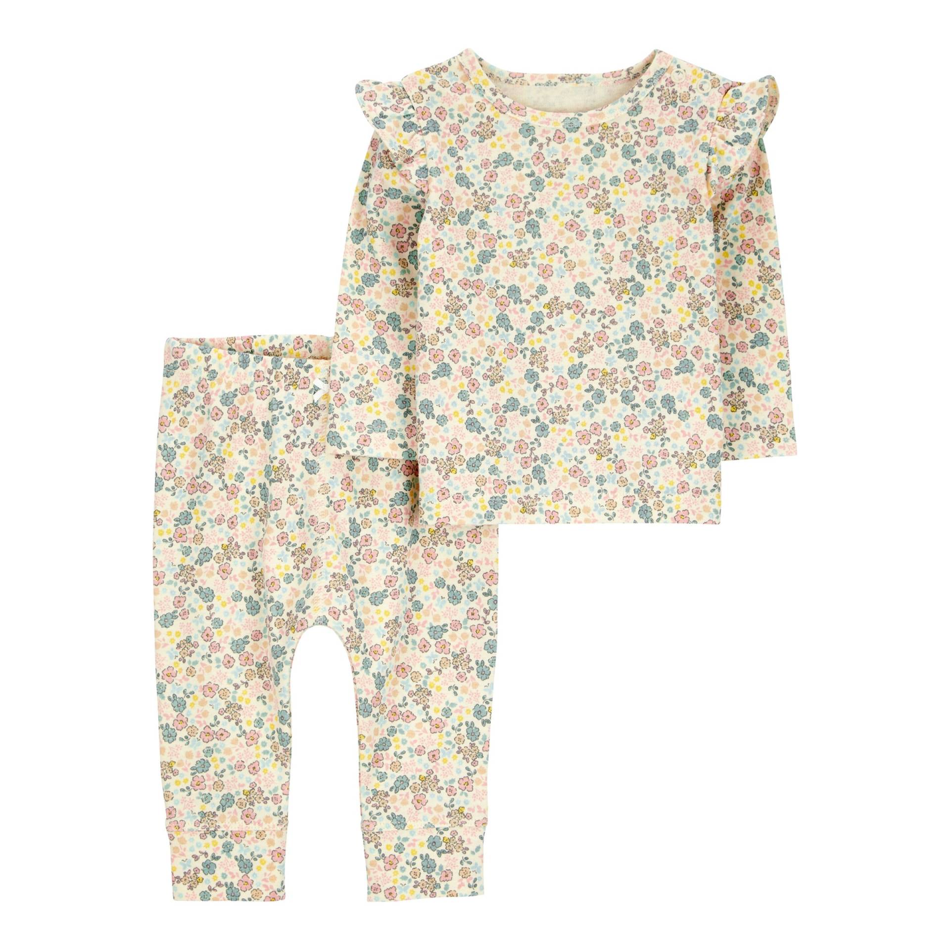 2-tlg. Set Shirt langarm und Leggings Blumen von Carter's