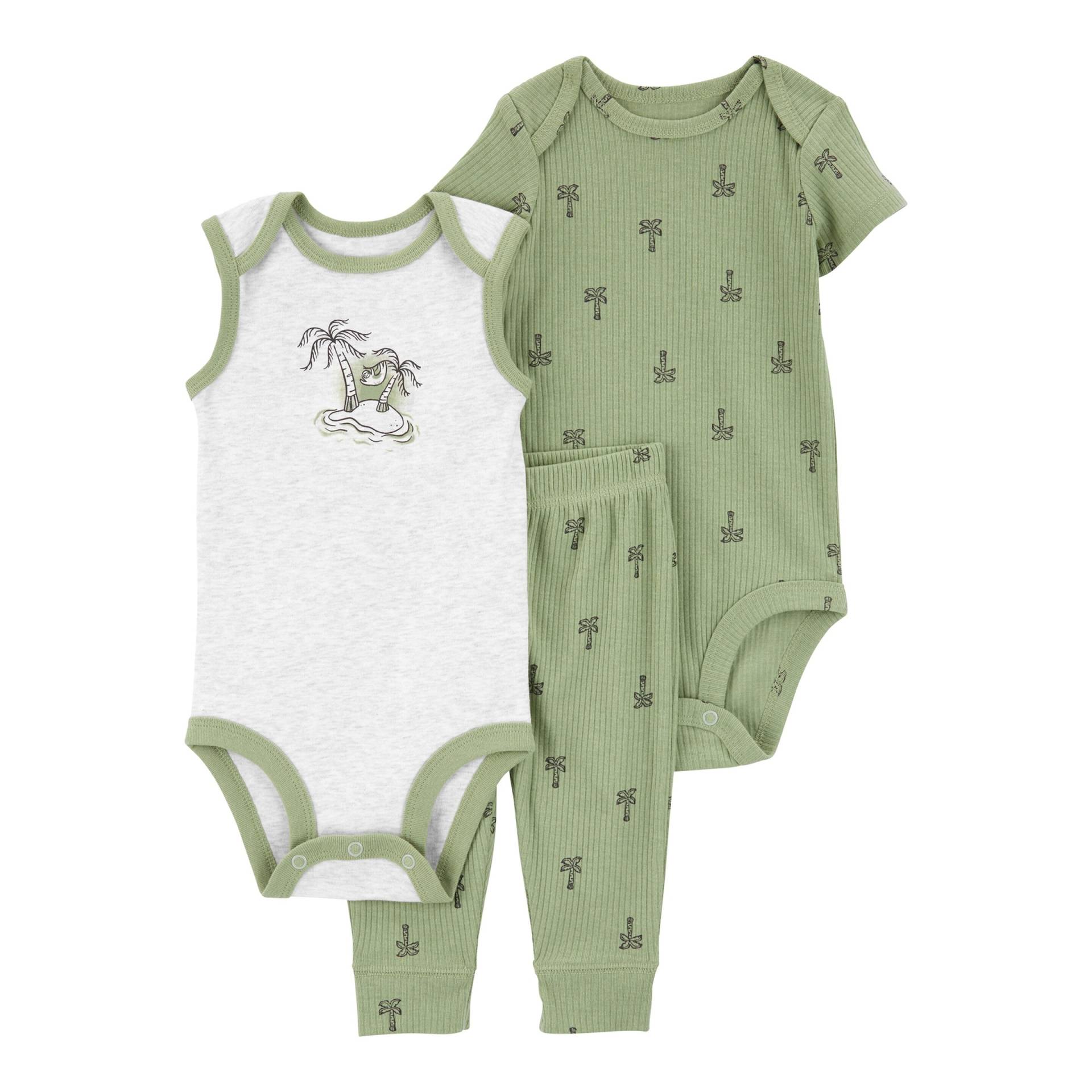 3-tlg. Set Body kurzarm, Body ohne Arm und Jogginghose Rippqualität Palmen 3-tlg. Set Body kurzarm, Body ohne Arm und Jogginghose Rippqualität Palmen von Carter's