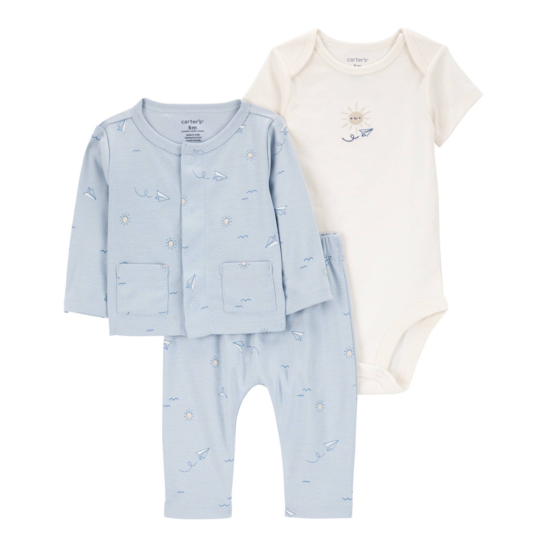 3-tlg. Set Body kurzarm, Sweatjacke und Jogginghose Papierflieger 3-tlg. Set Body kurzarm, Sweatjacke und Jogginghose Papierflieger von Carter's