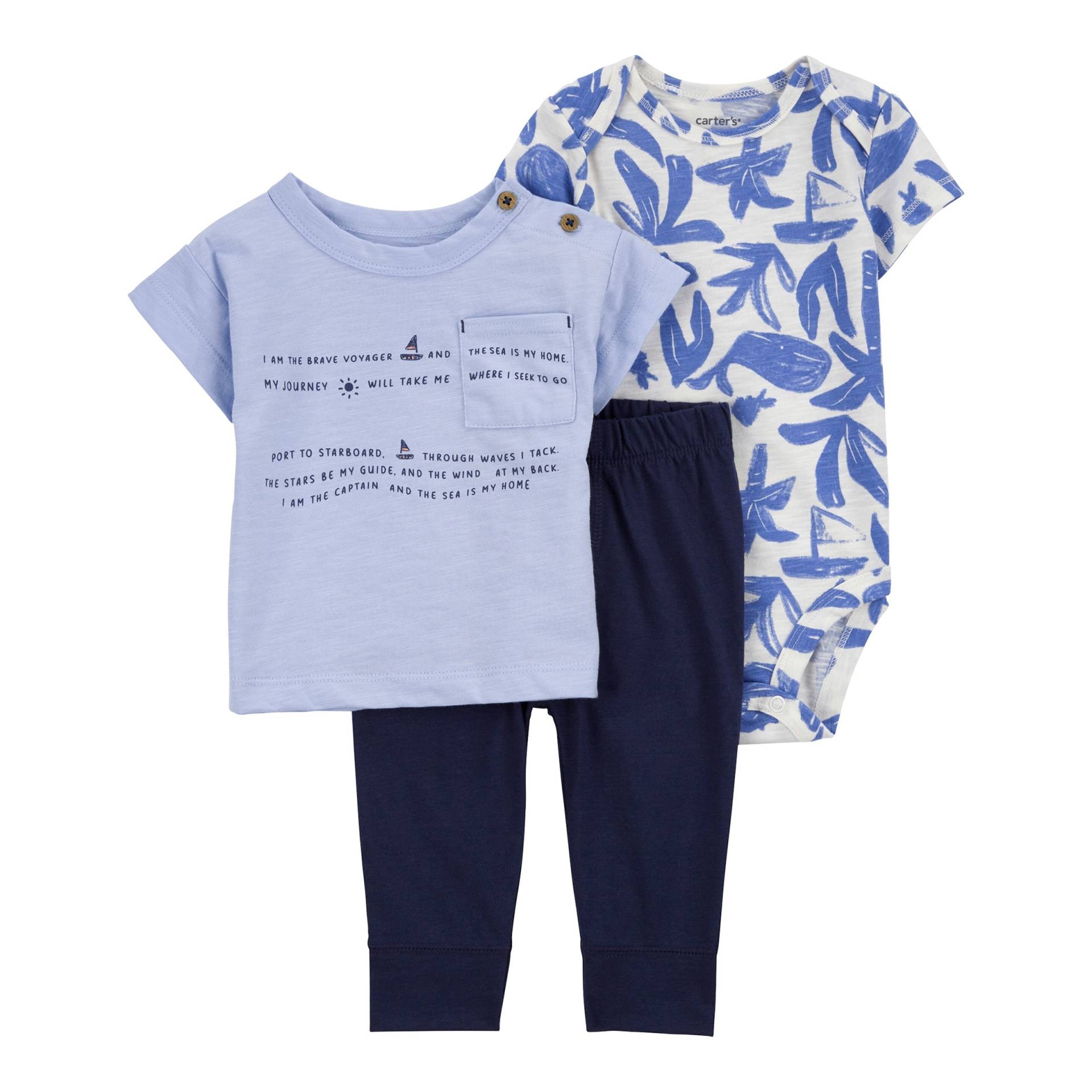 3-tlg. Set Body kurzarm, T-Shirt und Jogginghose Meer 3-tlg. Set Body kurzarm, T-Shirt und Jogginghose Meer von Carter's