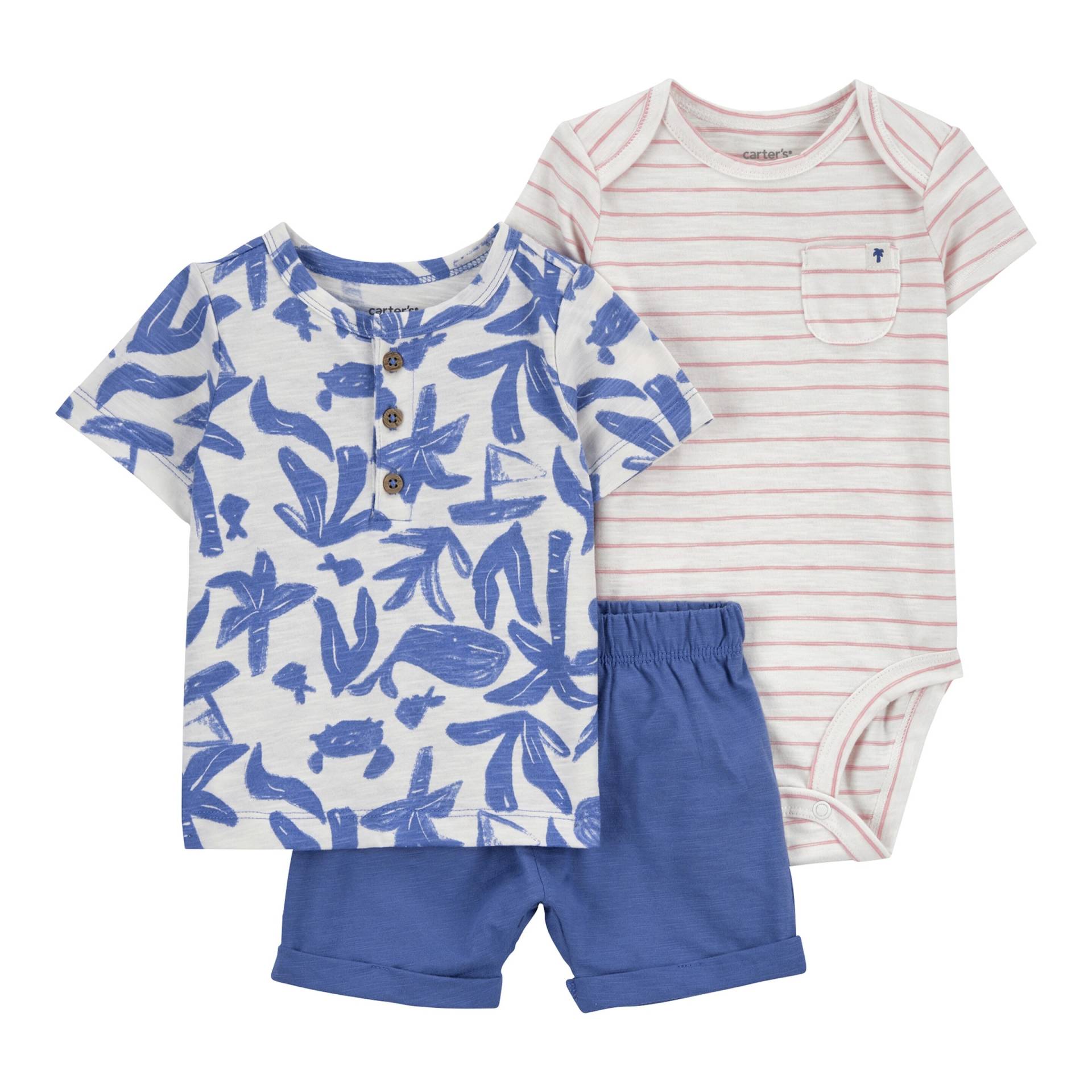 3-tlg. Set Body kurzarm, T-Shirt und Shorts Ringel Meer 3-tlg. Set Body kurzarm, T-Shirt und Shorts Ringel Meer von Carter's