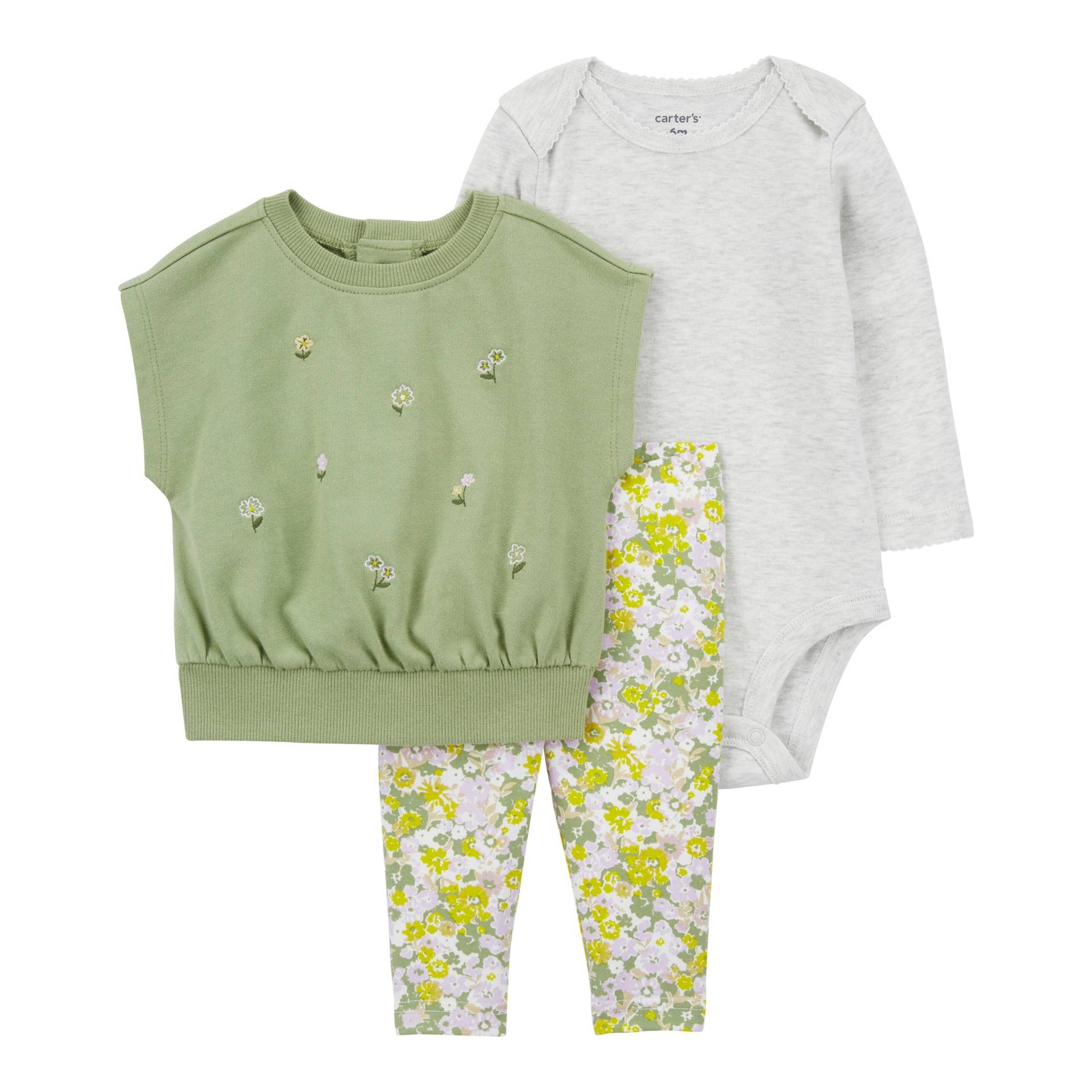 3-tlg. Set Body langarm, Pullunder und Leggins Blumen 3-tlg. Set Body langarm, Pullunder und Leggins Blumen von Carter's