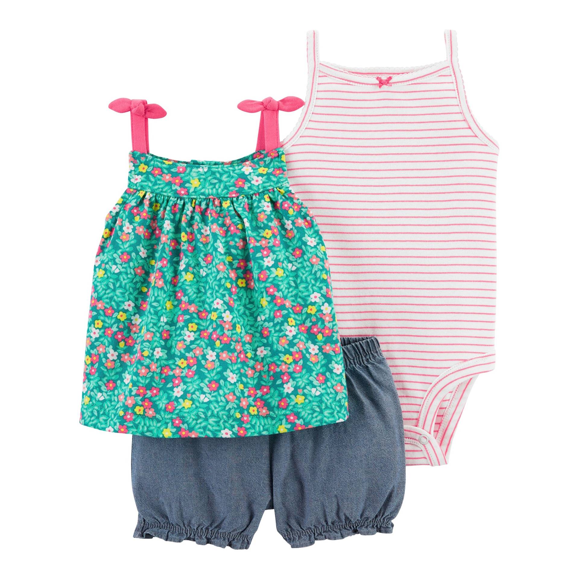 3-tlg. Set Body ohne Arm, Tunika ohne Arm und Shorts Blumen 3-tlg. Set Body ohne Arm, Tunika ohne Arm und Shorts Blumen von Carter's